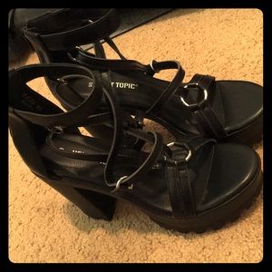 Black Strappy Heels (HOTTOPIC BRAND)